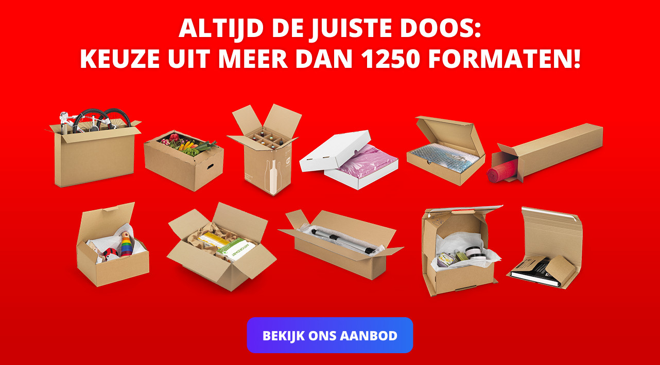 Altijd de juiste doos: keuze uit meer dan 1250 formaten!