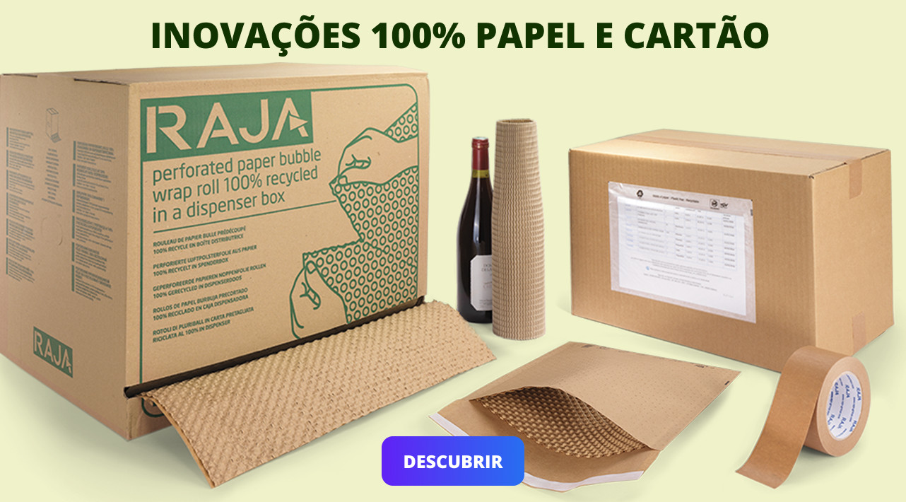 Embalagem inovadora 100% papel e cartão
