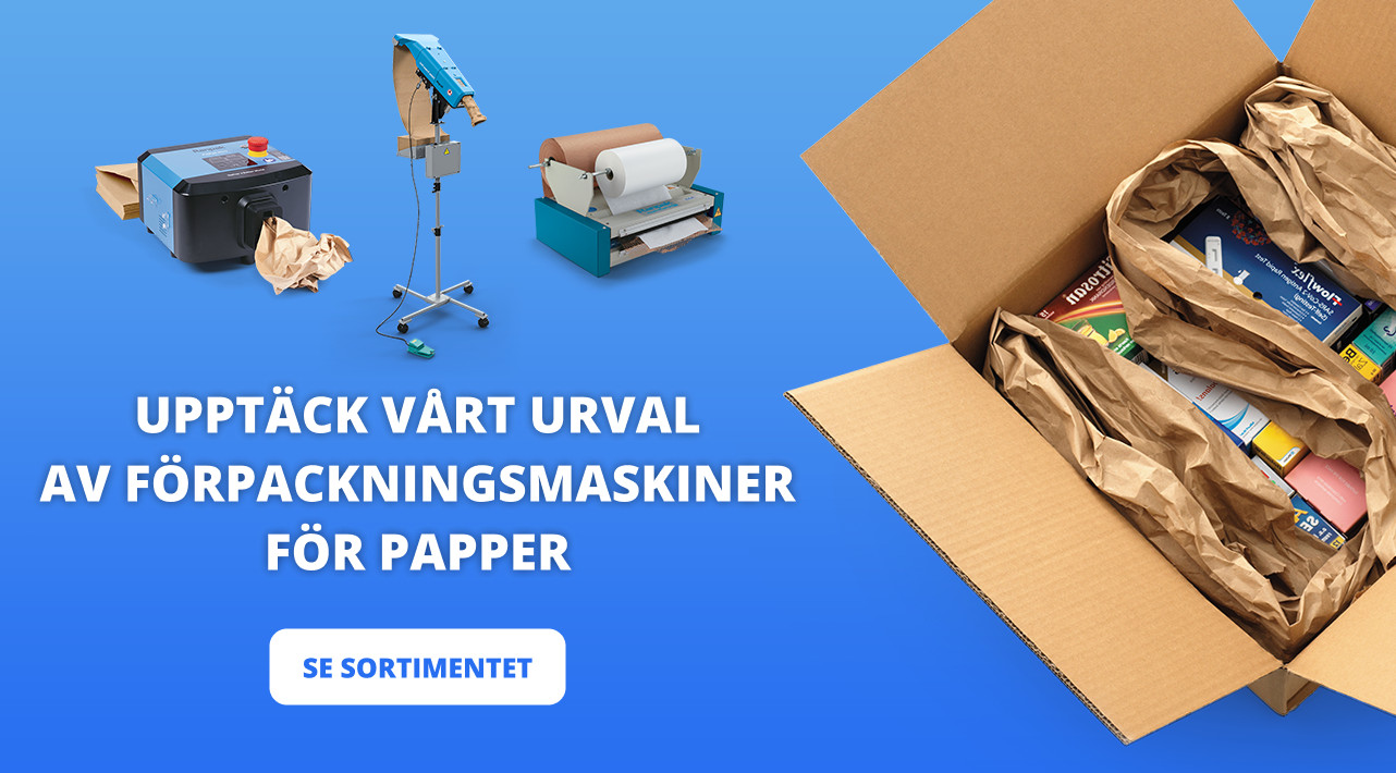 UPPTÄCK VÅRT URVAL AV FÖRPACKNINGSMASKINER FÖR PAPPER