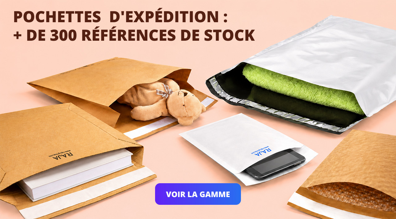 Pochettes  d'expédition : + de 300 références de stock