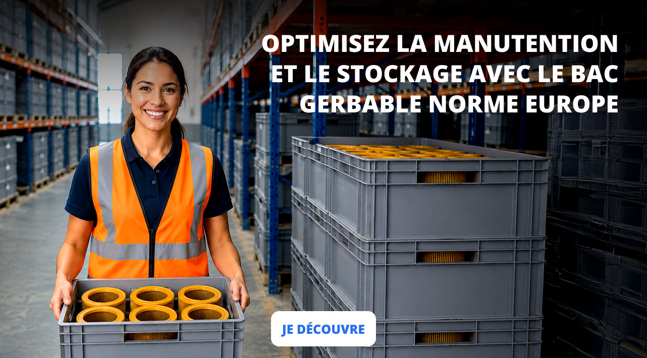Optimisez la manutention et le stockage avec le bac gerbable norme europe