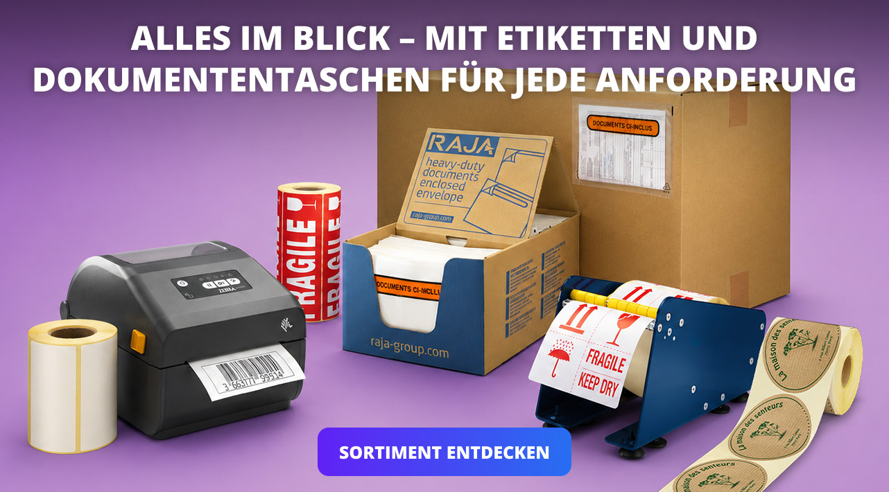 Alles im Blick – mit Etiketten und Dokumententaschen für jede Anforderung.
