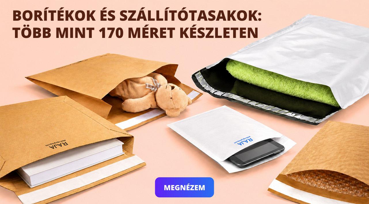 BORÍTÉKOK ÉS SZÁLLÍTÓTASAKOK: TÖBB MINT 170 MÉRET KÉSZLETEN