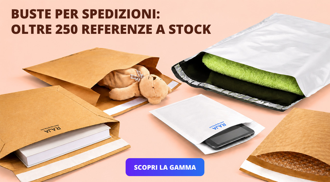 Buste per spedizioni: oltre 250 referenze a stock