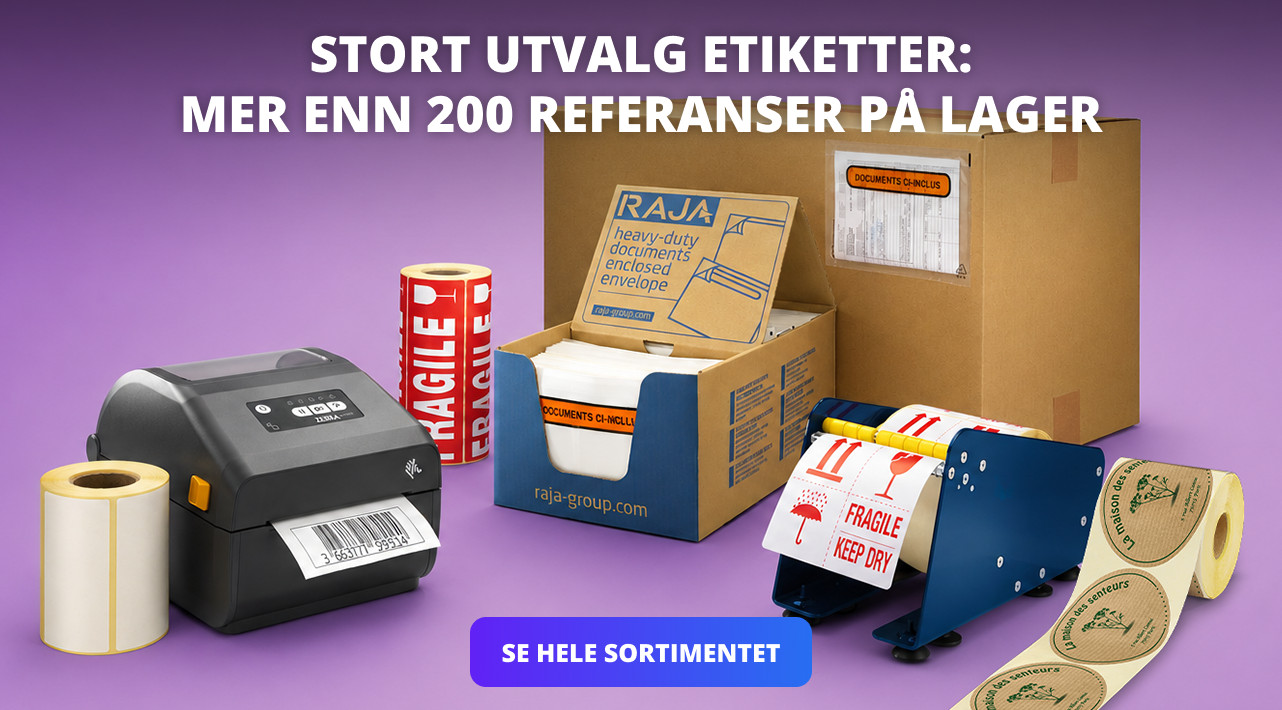 STORT UTVALG ETIKETTER: MER ENN 200 REFERANSER PÅ LAGER