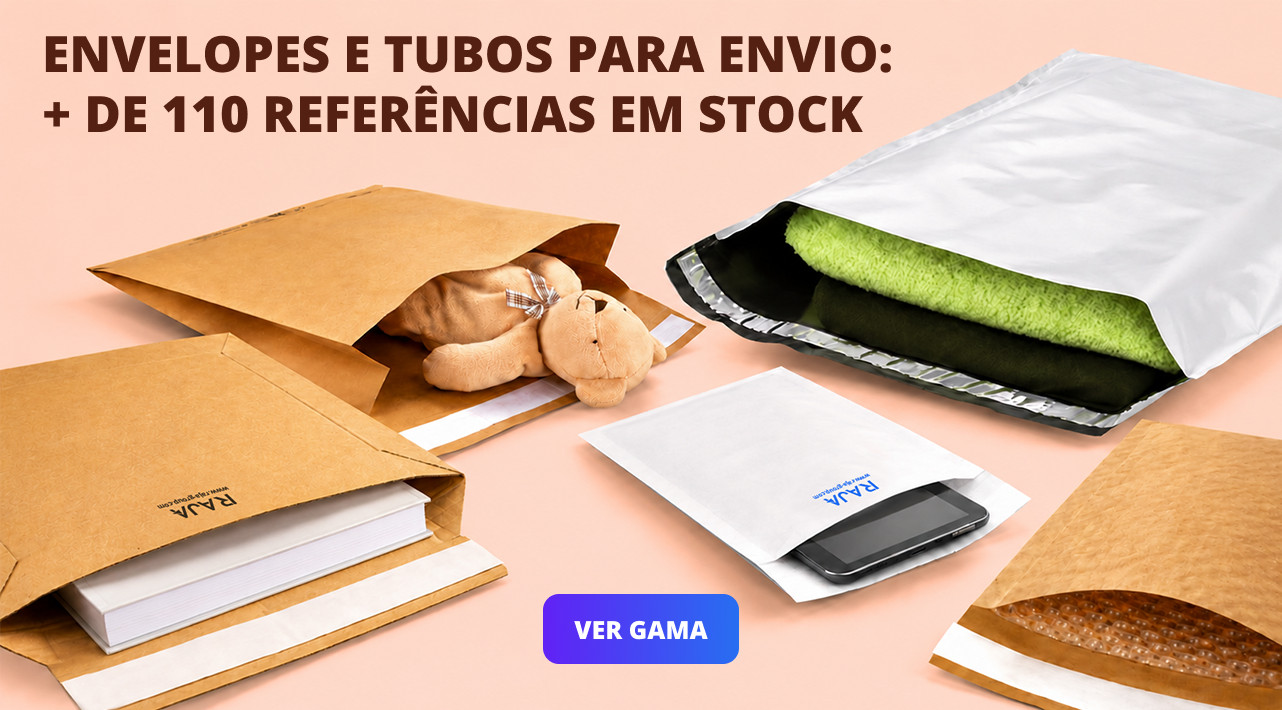 ENVELOPES E TUBOS PARA ENVIO: + DE 110 REFERÊNCIAS EM STOCK