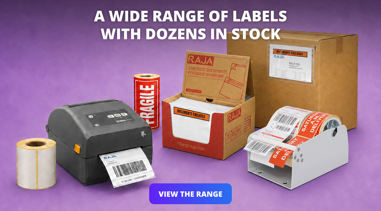 A wide range of labels with dozens in stock