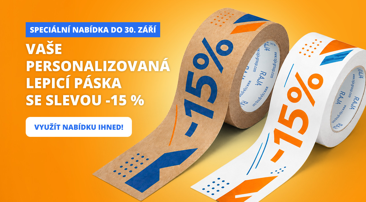 VAŠE PERSONALIZOVANÁ LEPICÍ PÁSKA SE SLEVOU -15 %