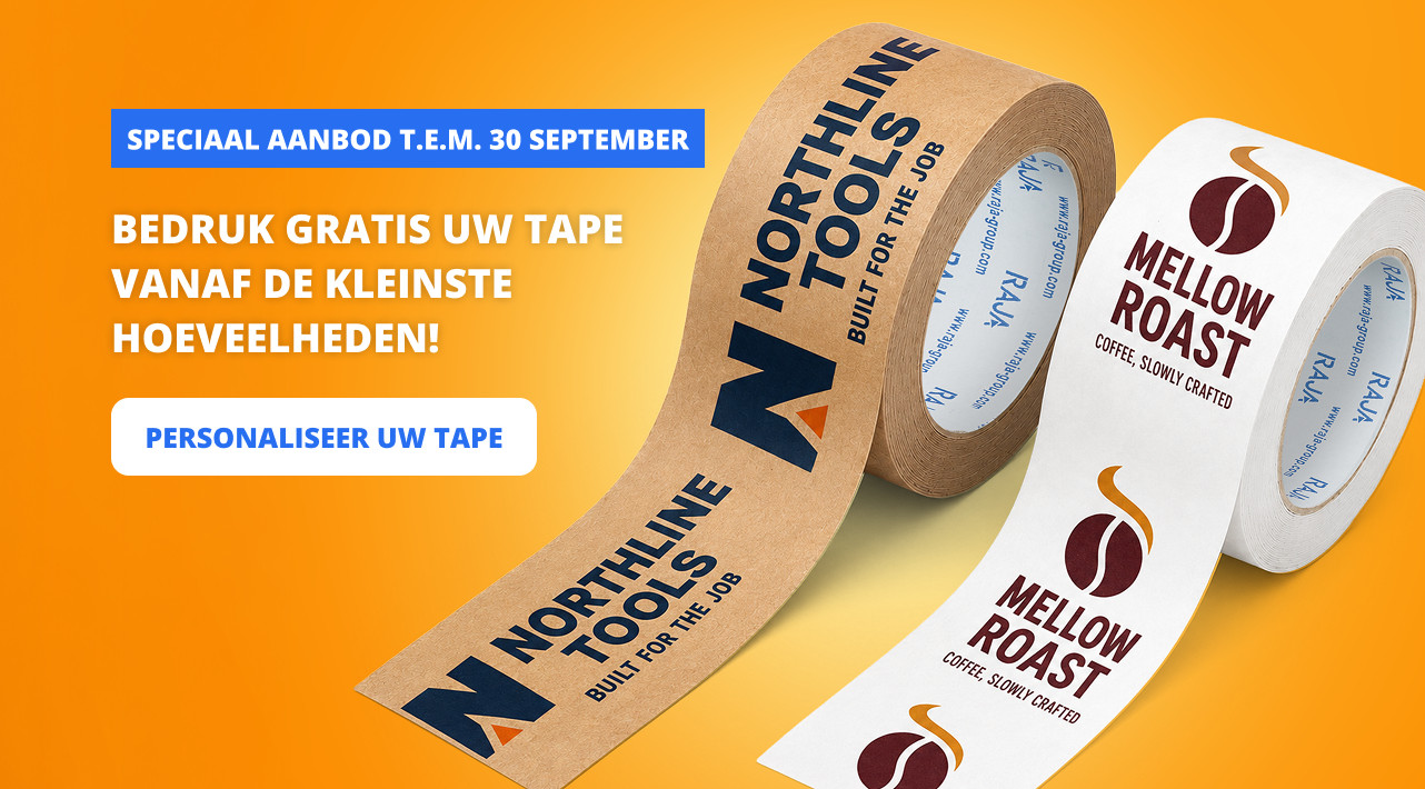 Bedruk gratis uw tape vanaf de kleinste hoeveelheden!