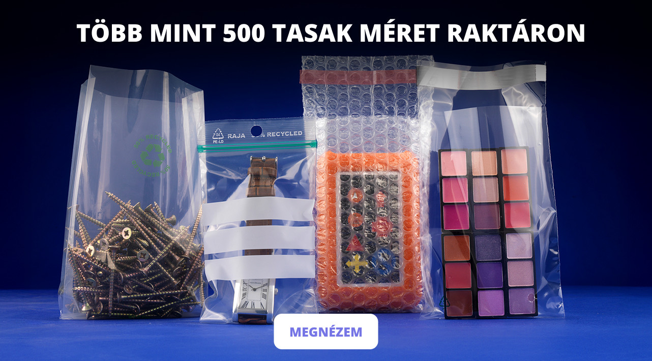 Több mint 500 tasak méret raktáron