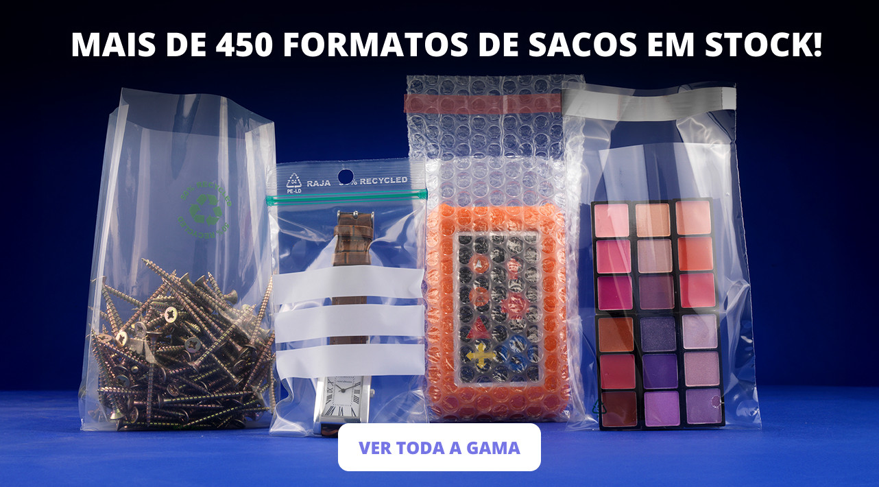 Mais de 450 formatos de sacos de plástico em stock!