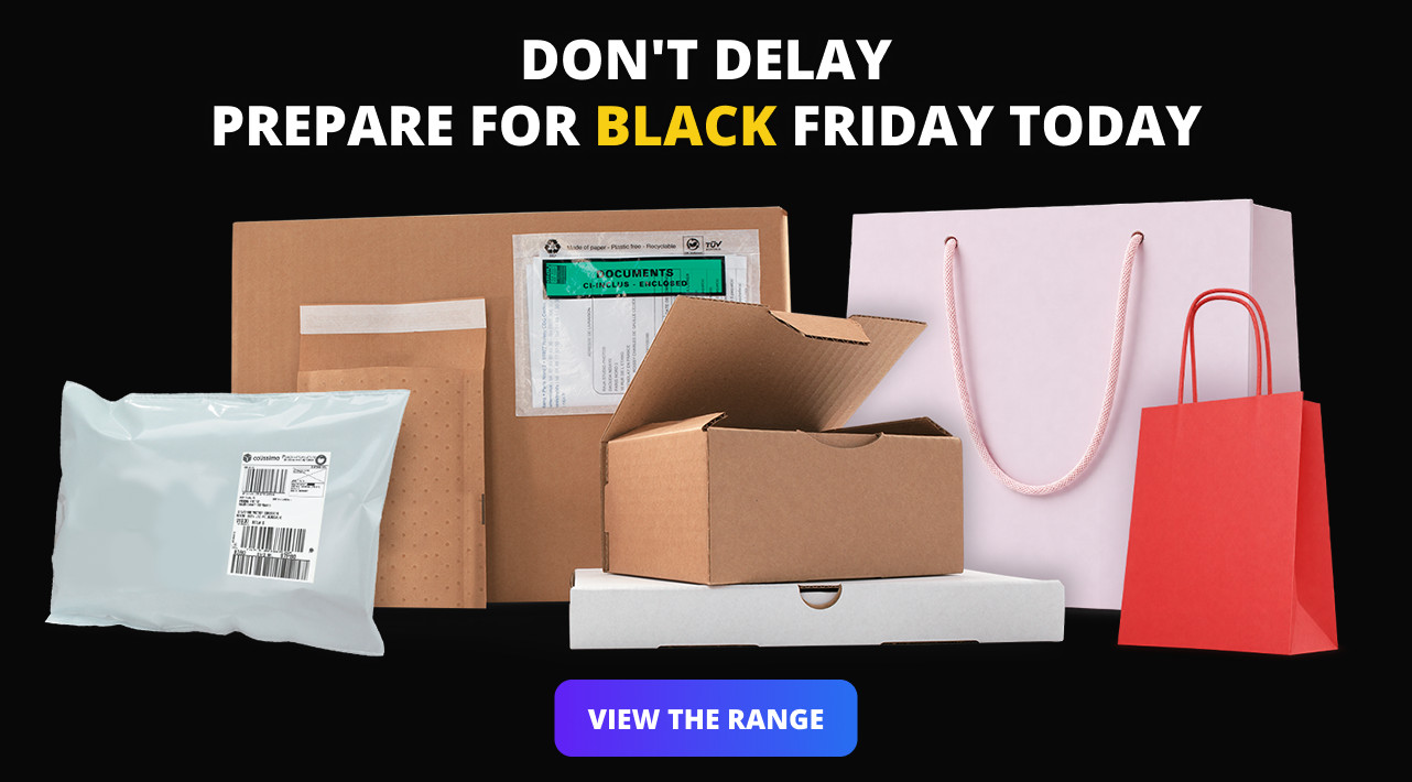 A range of boxes, mailing bags and gift packaging