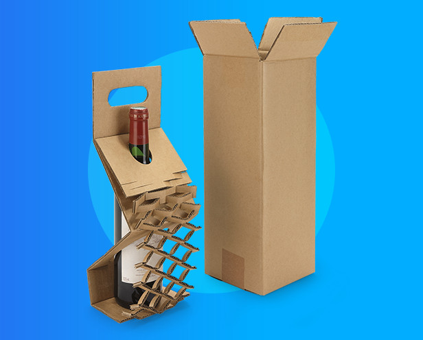 Caisse avec calage carton extensible