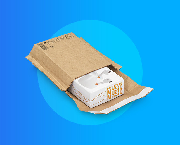 Pochette matelassée à soufflets 100 % papier