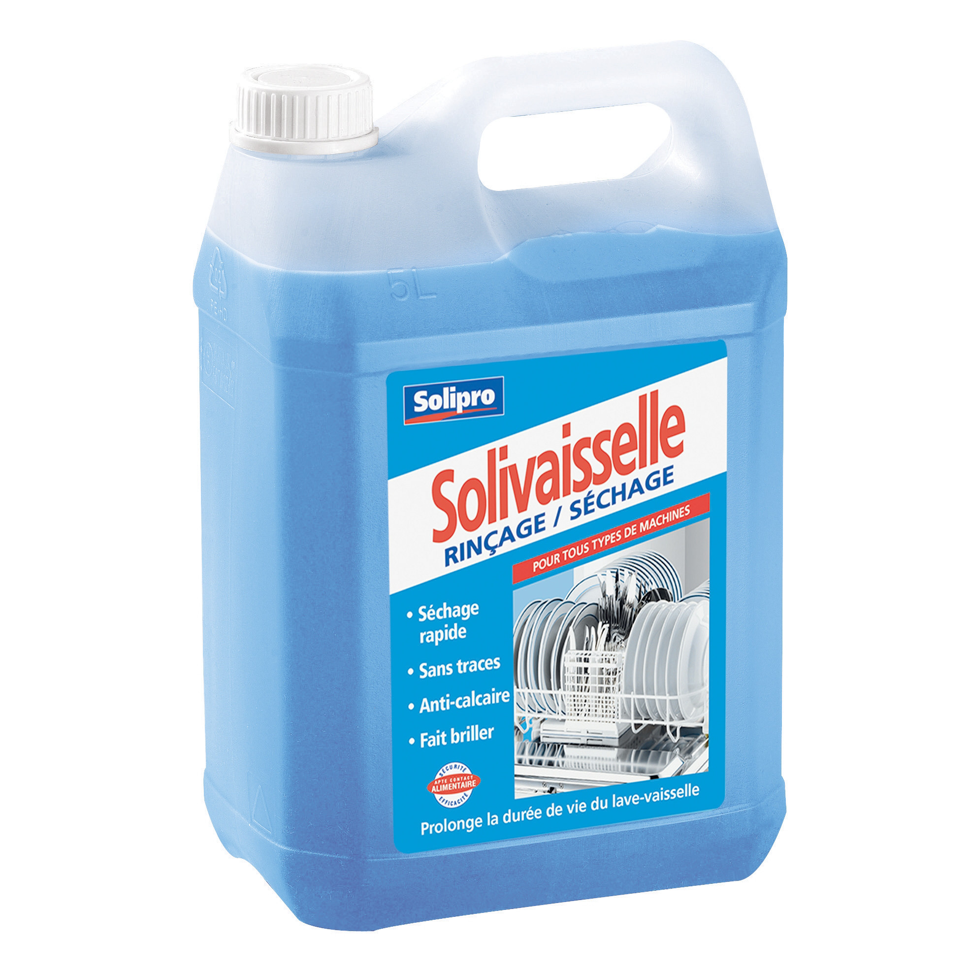 SOLIPRO Liquide de rinçage lave-vaisselle cycle court Solivaisselle 5 L