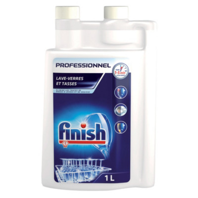 Liquide lave-verre antitaches avec flacon doseur Finish 1 L