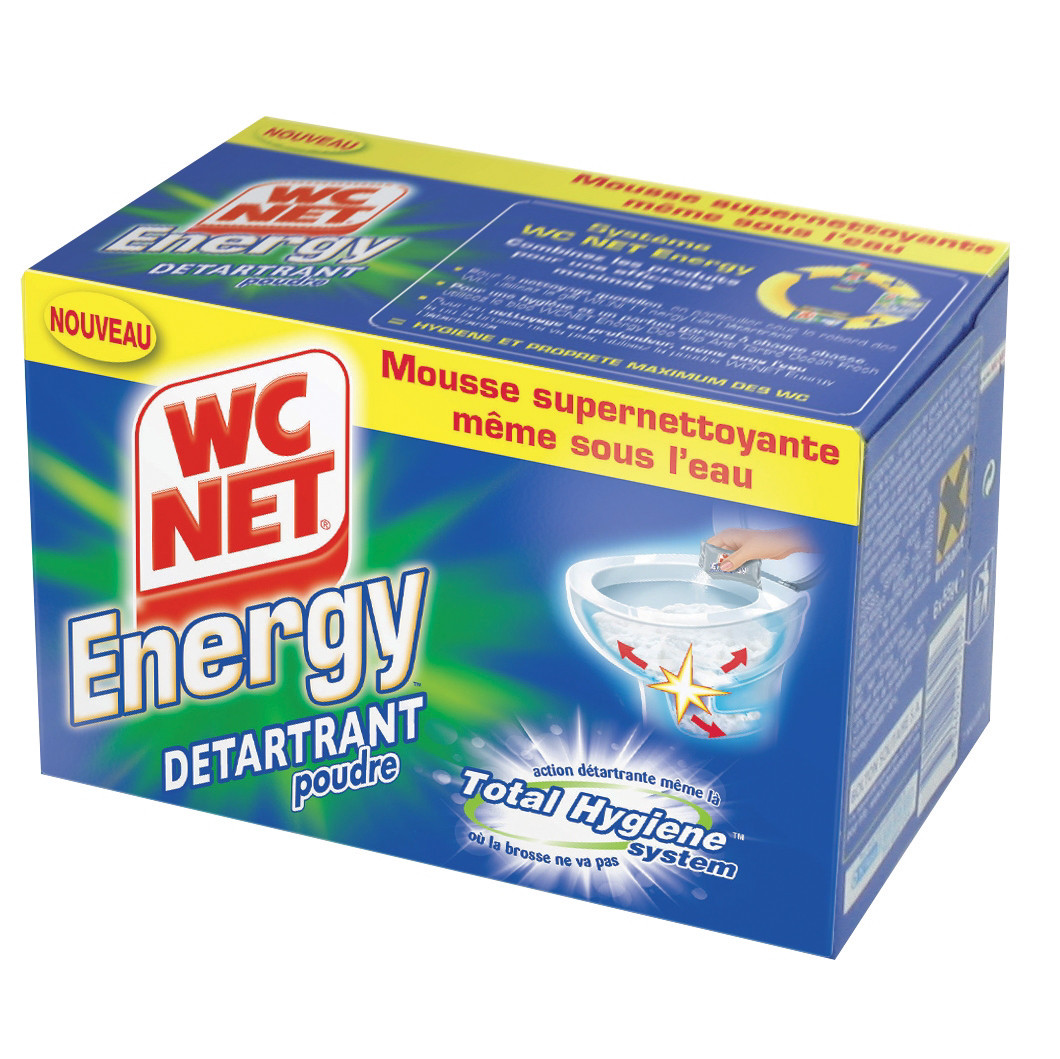 WC NET Poudre détartrante WC super nettoyant WC Net Energy boîte de 6 sachets