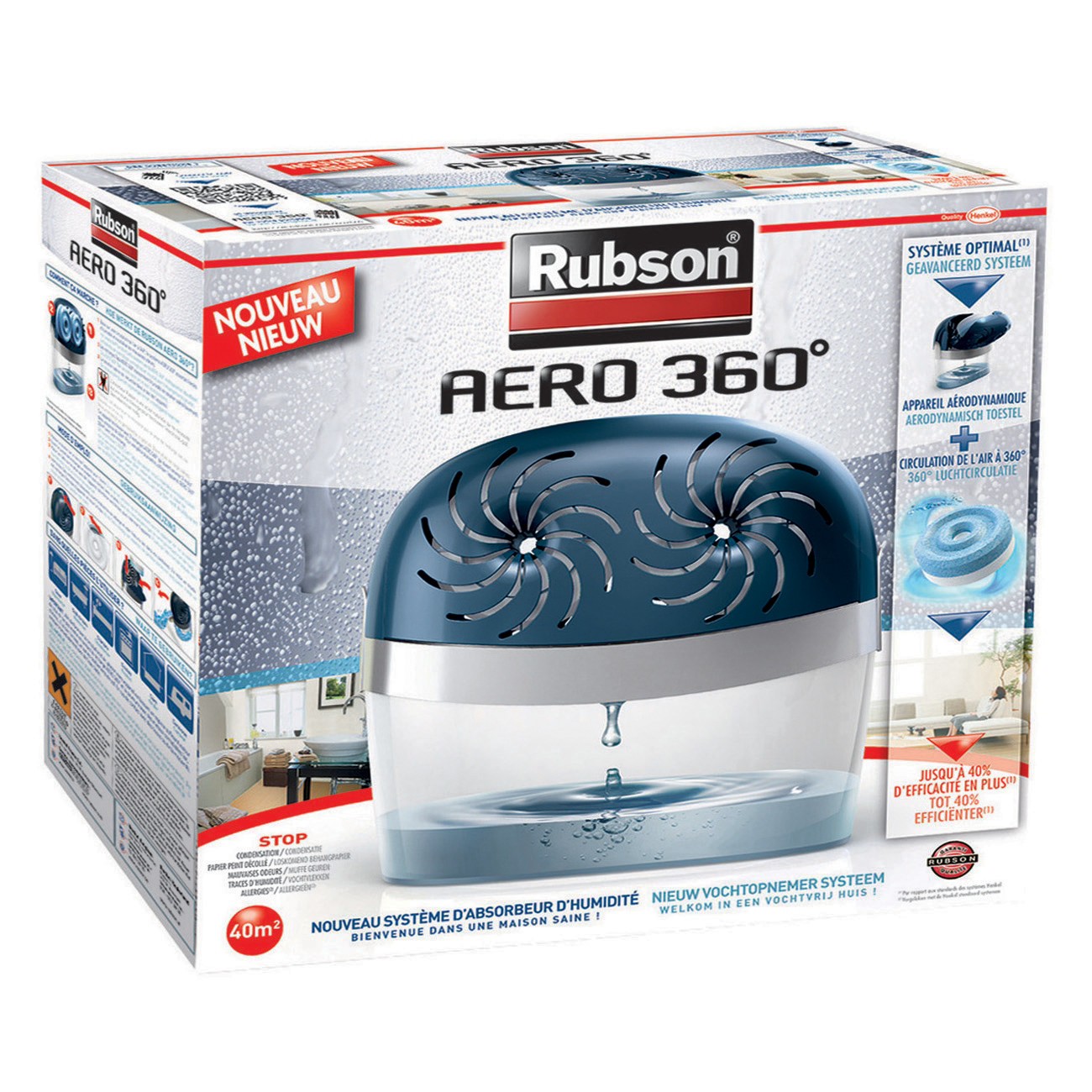 RUBSON Absorbeur d'humidité Rubson Aéro 360° pour grandes pièces