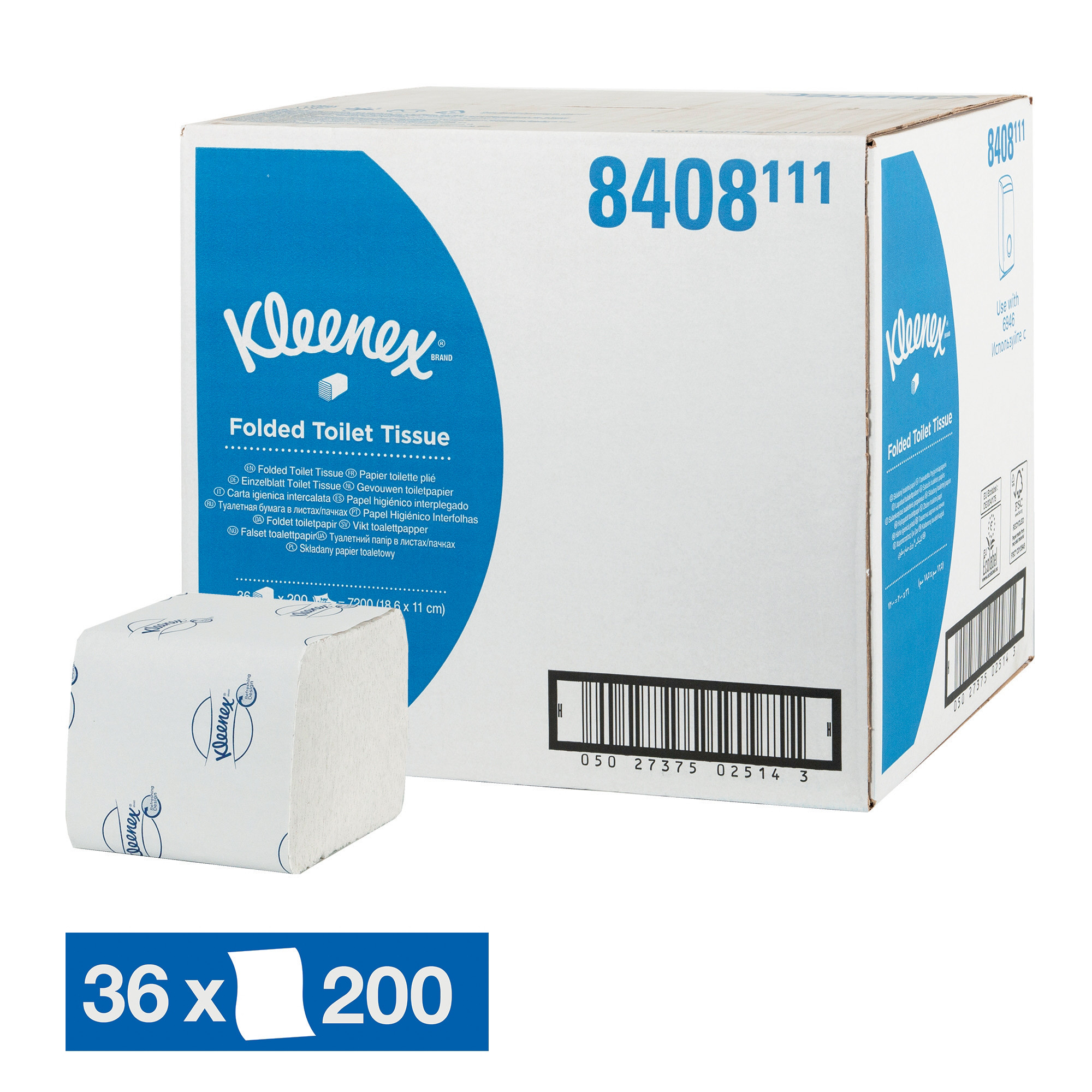 Papier toilette Kleenex Ultra 2 épaisseurs, lot de 36 paquets de 200 feuilles