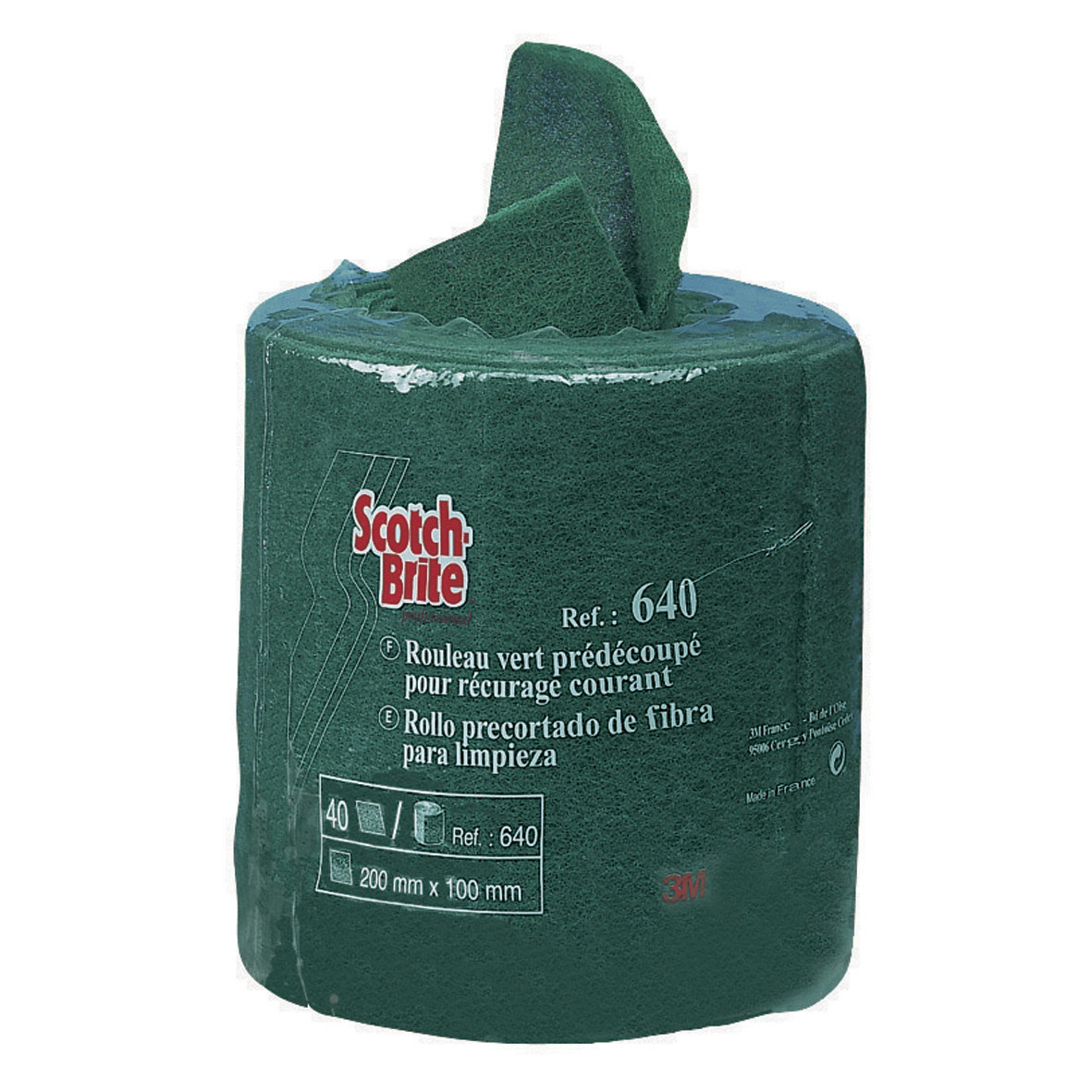 3M 40 tampons abrasifs prédécoupés récurage courant Scotch-Brite vert 20 x 10 cm