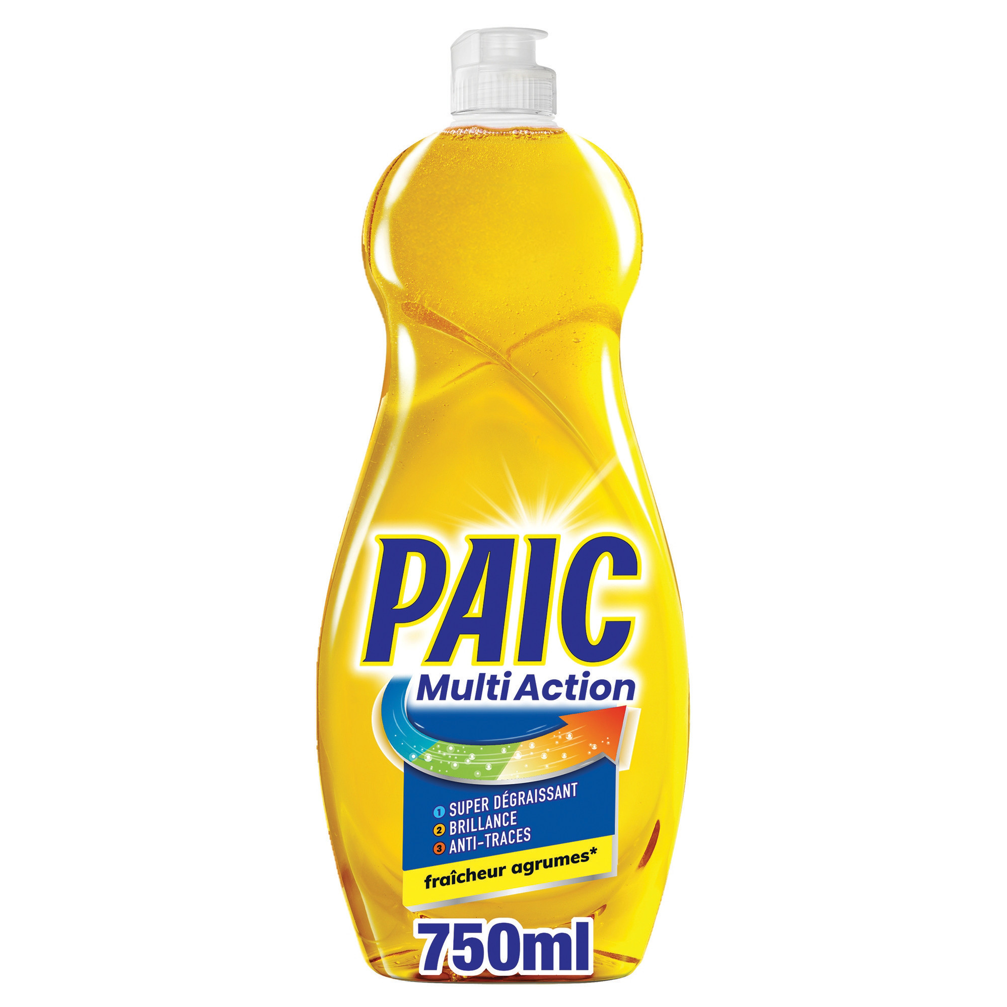 Liquide Vaisselle Fraîcheur Agrumes action Super Dégraissant Brillance Et Anti traces Paic Le Bidon De 750ml - vue 3