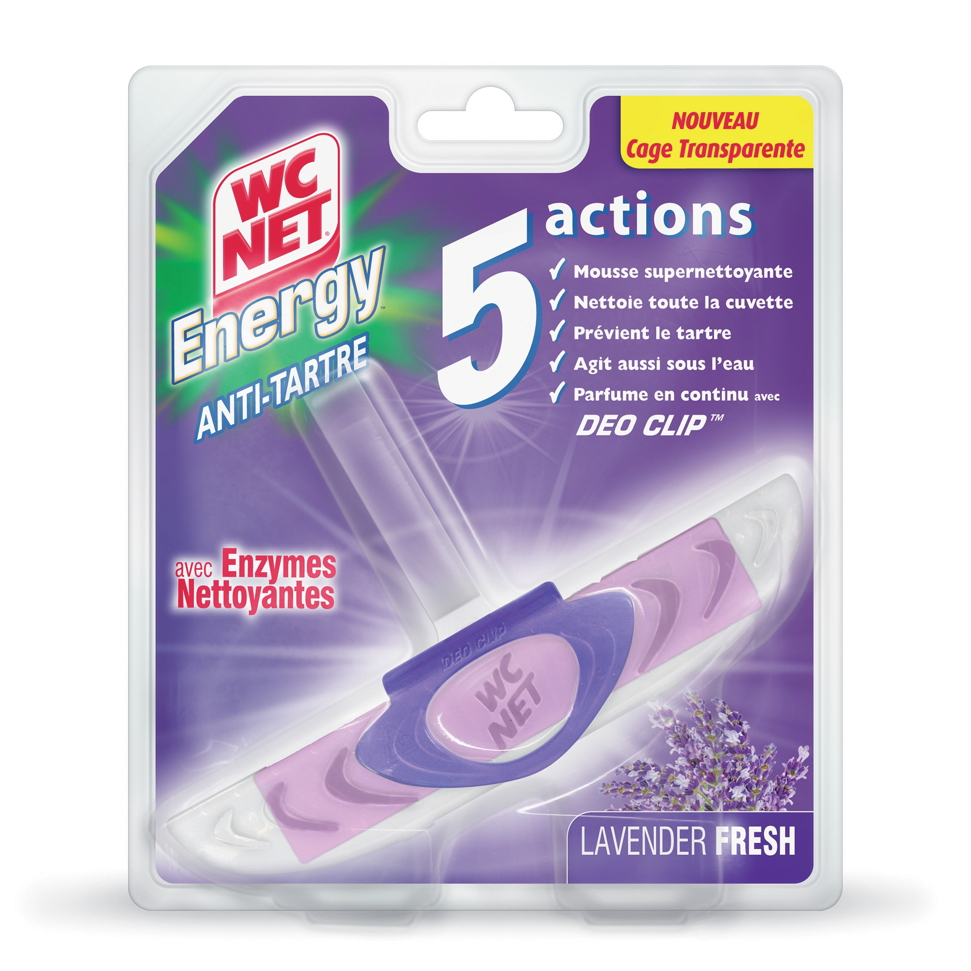 WC NET Bloc WC anti-tartre formule 5 actions WC Net Energy Lavender Fresh