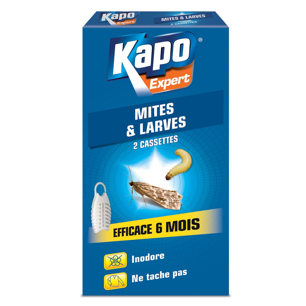 KAPO Cassettes anti mites et larves Kapo, lot de 2