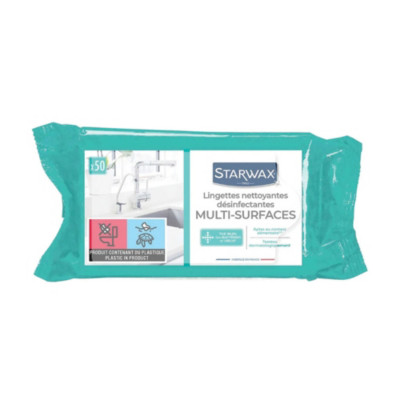 Lingettes désinfectantes multi-usages Starwax, étui de 50