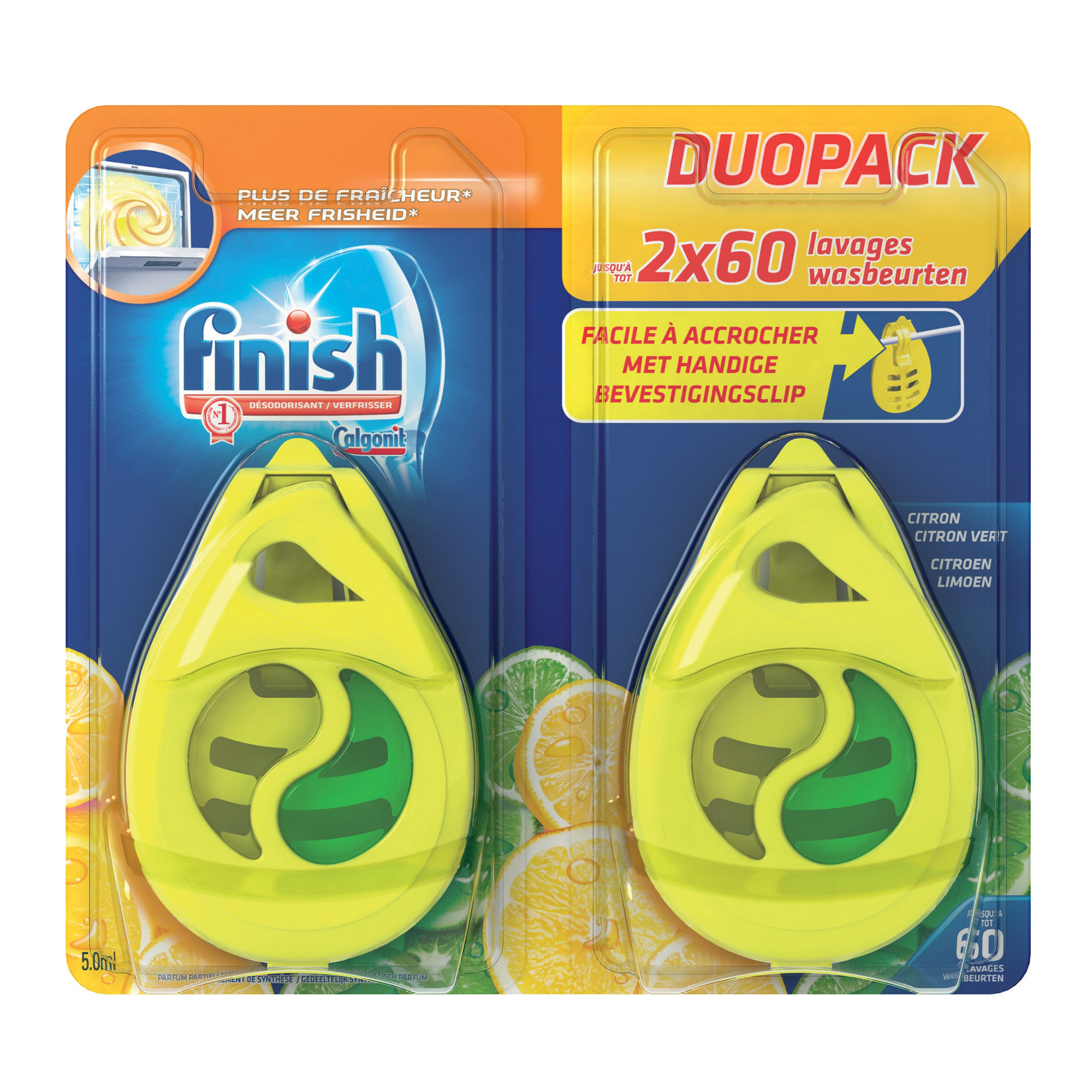 FINISH Désodorisant lave-vaisselle Finish Citron Fresh, lot de 2