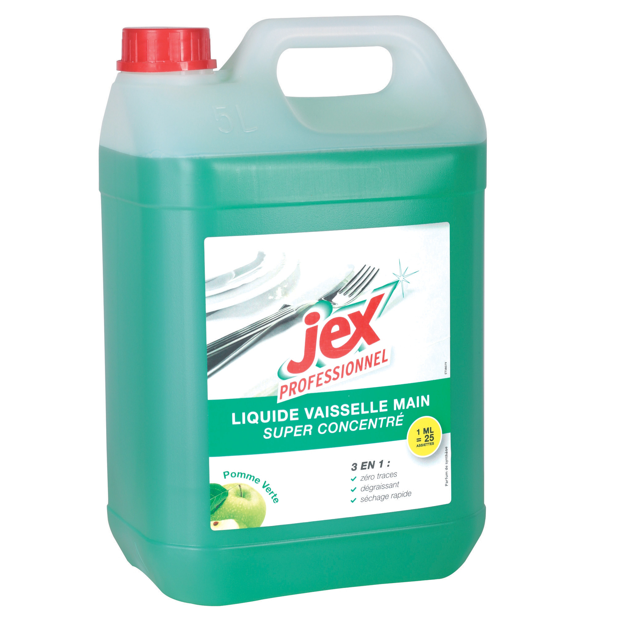 JEX Liquide vaisselle dégraissant 3 en 1 Jex Professionnel pomme 5 L