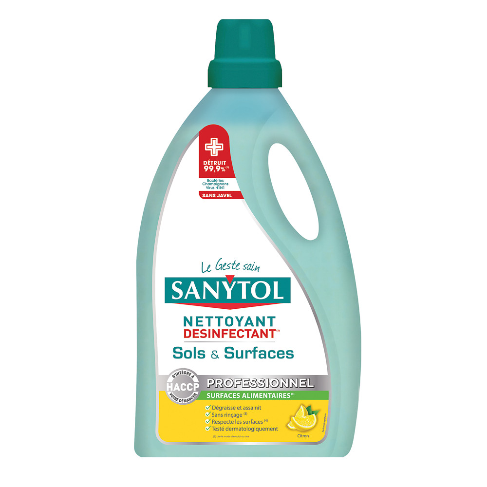SANYTOL Dsinfectant multi-usages nettoyant HACCP Sanytol citron 5 L