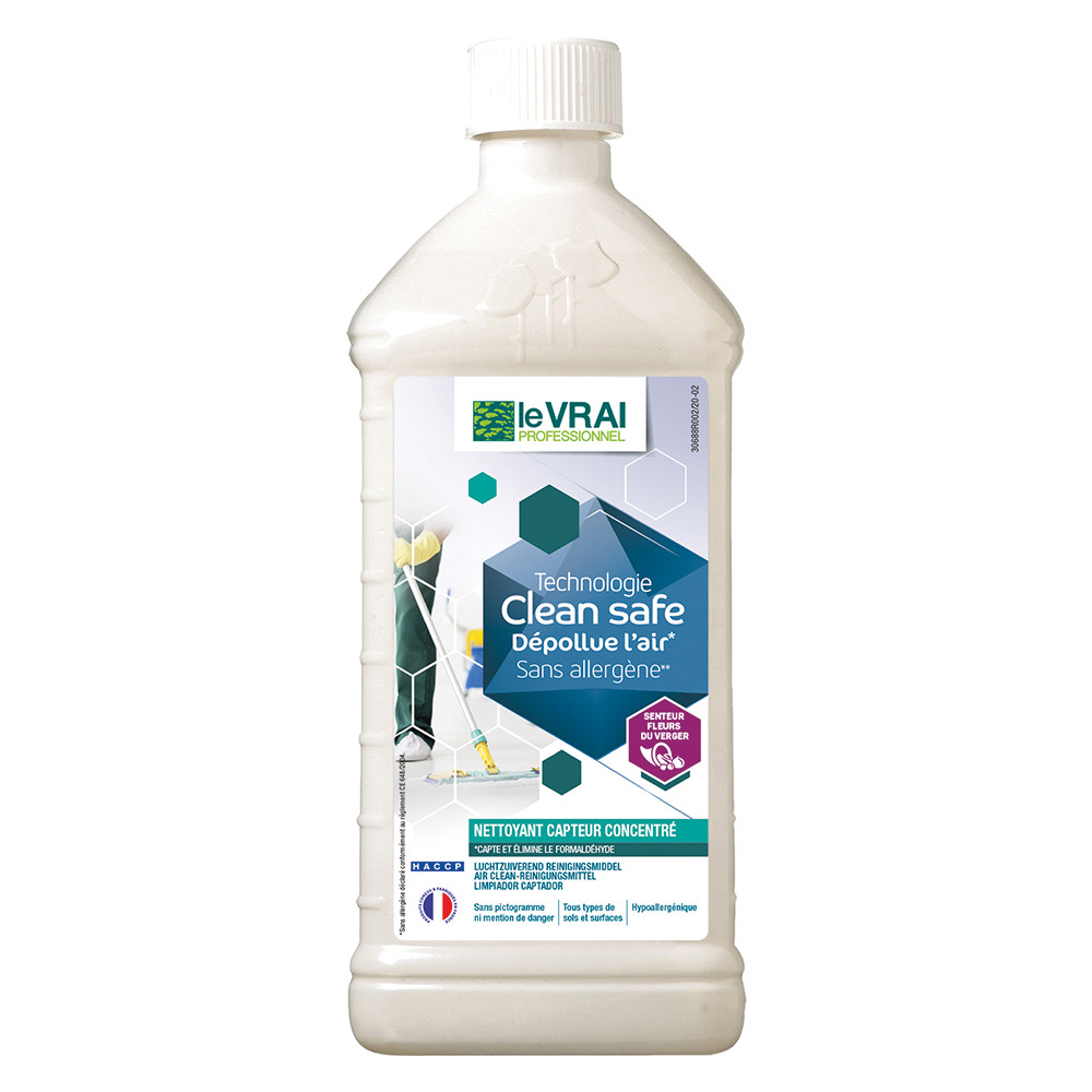 Nettoyant multi-usages capteur concentré HACCP Le Vrai Clean Safe 1 L
