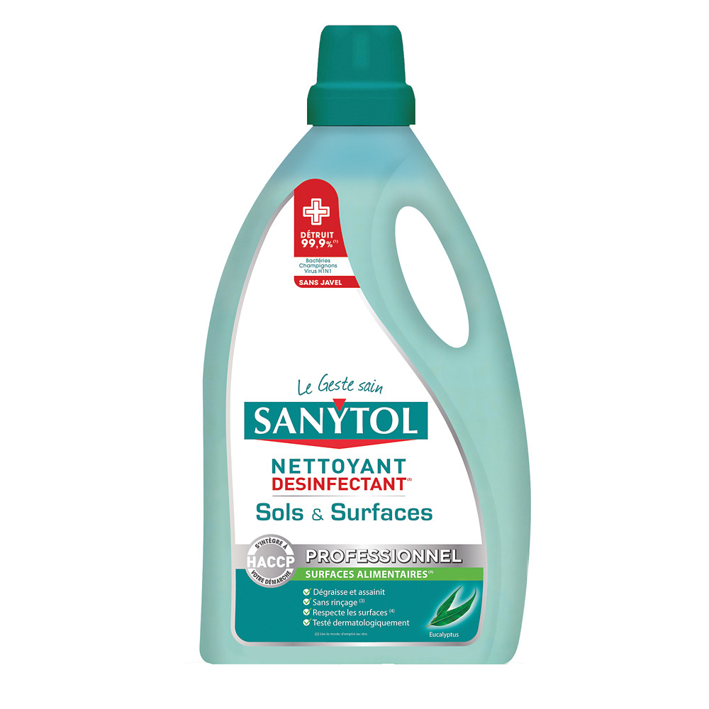 SANYTOL Dsinfectant multi-usages nettoyant HACCP Sanytol eucalyptus 5 L