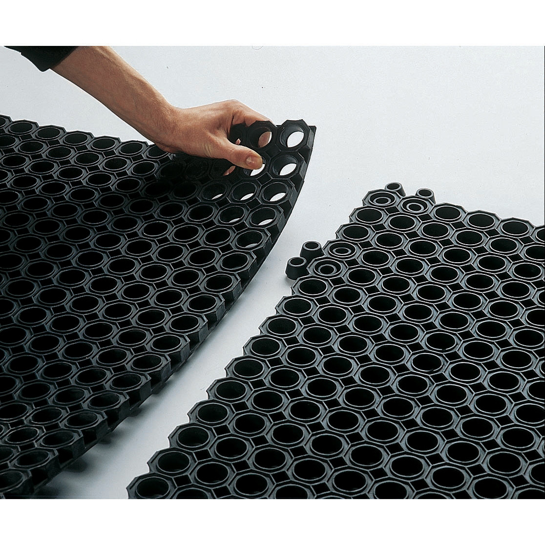 Attaches de fixation pour caillebotis caoutchouc épaisseur 23 mm, lot de 2