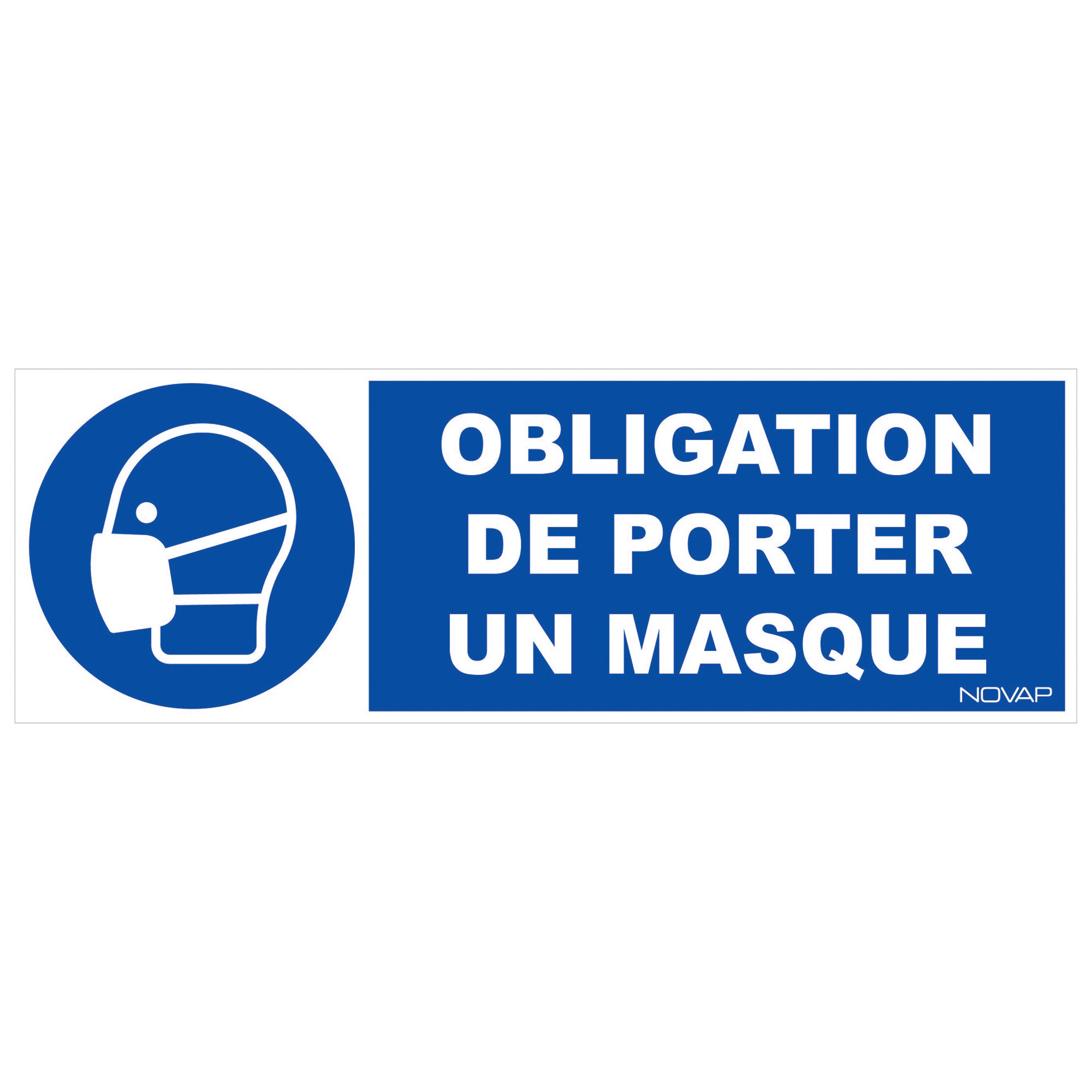 Panneau port du masque obligatoire 45 x 15 cm polycarbonate