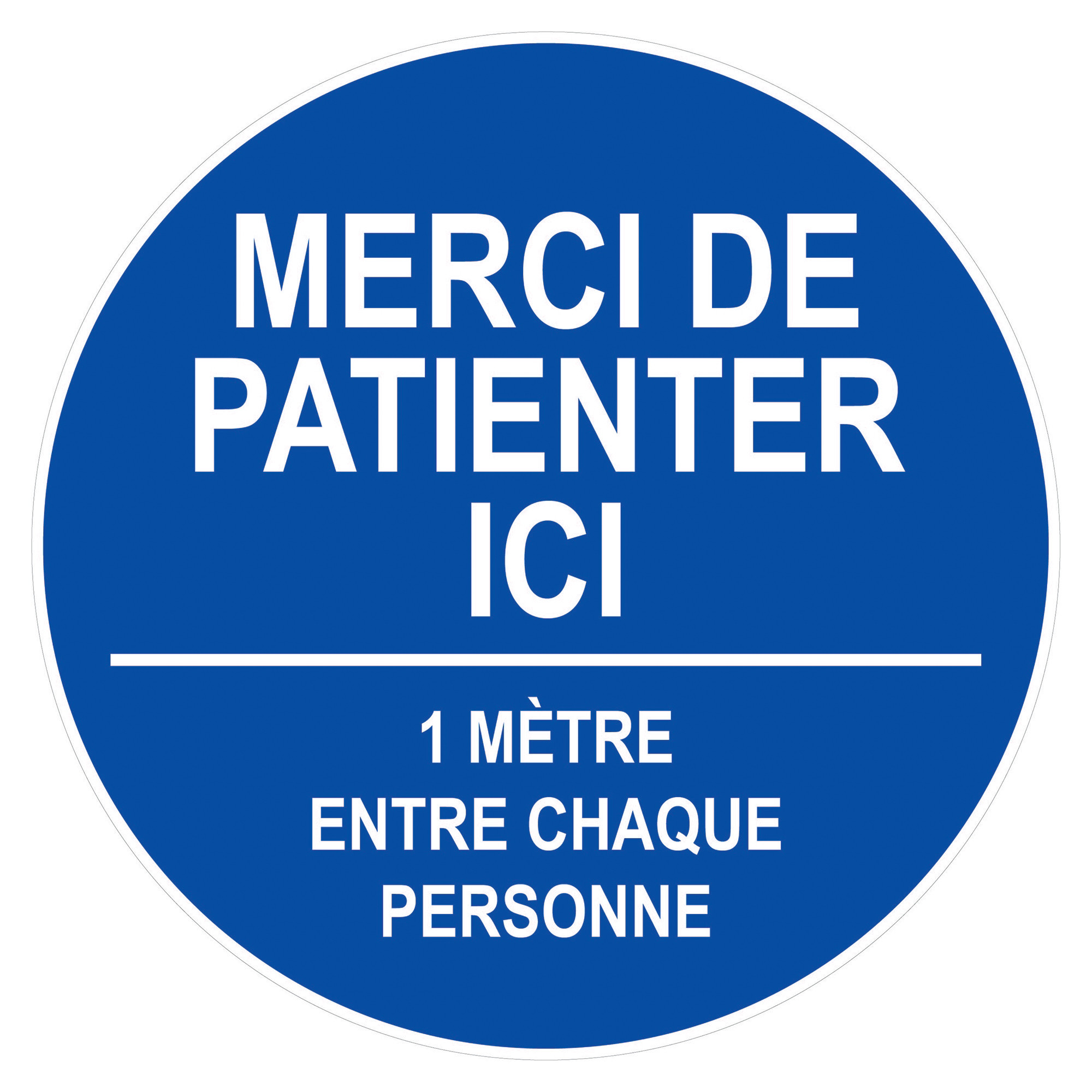 Marquage sol merci de patienter diamètre 45 cm adhésif