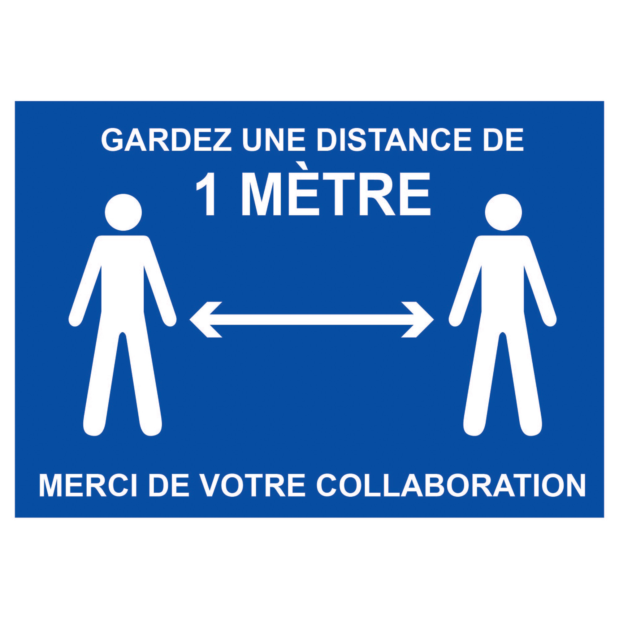 Panneau gardez une distance de 1 mètre 21 x 29,7 cm polycarbonate