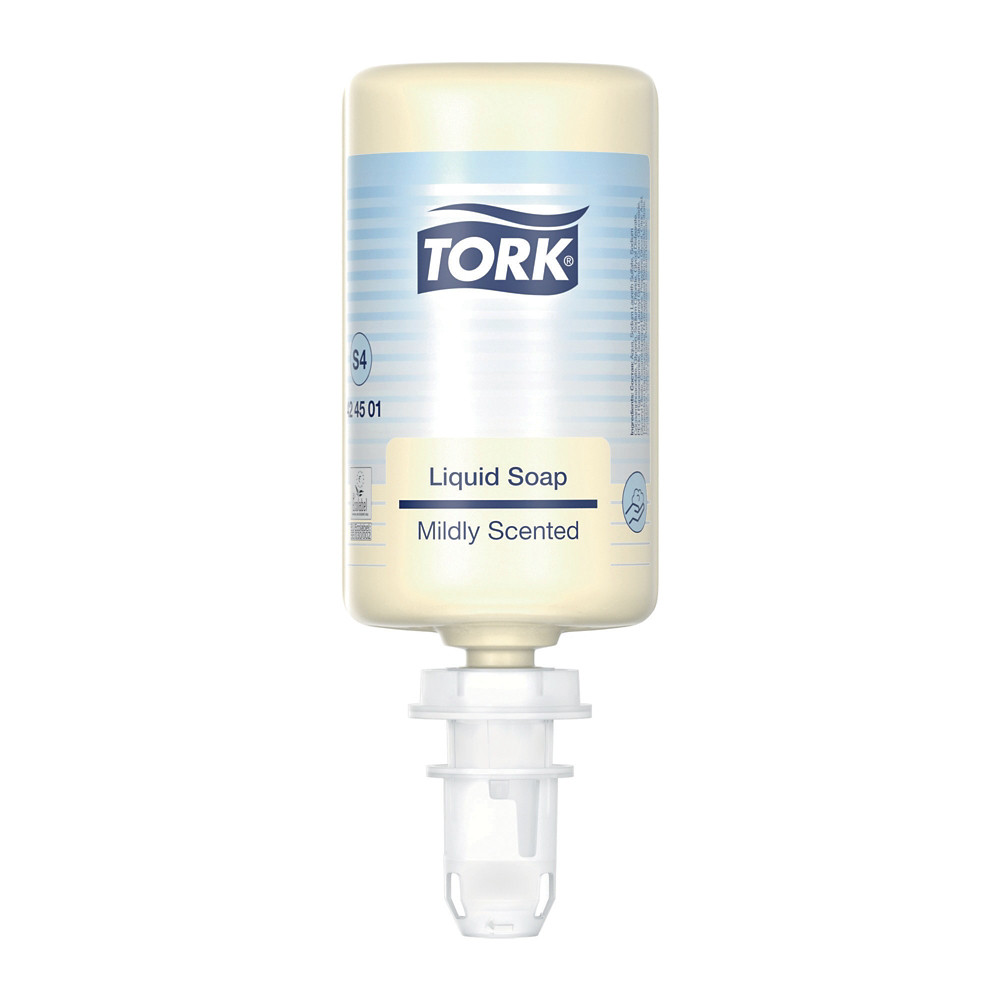 TORK Savon liquide doux Tork Premium S4 1 L, lot de 6 cartouches