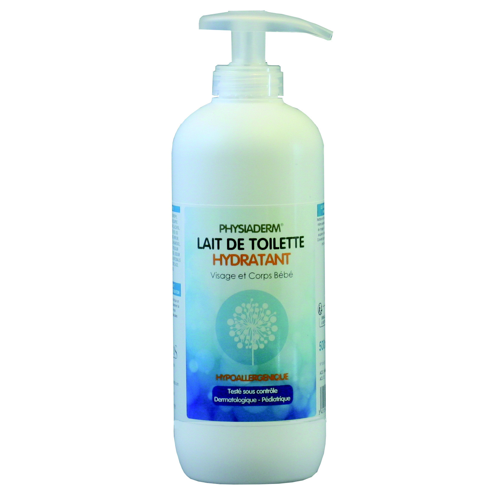 Lait de toilette hydratant Physiaderm, flacon de 500 ml