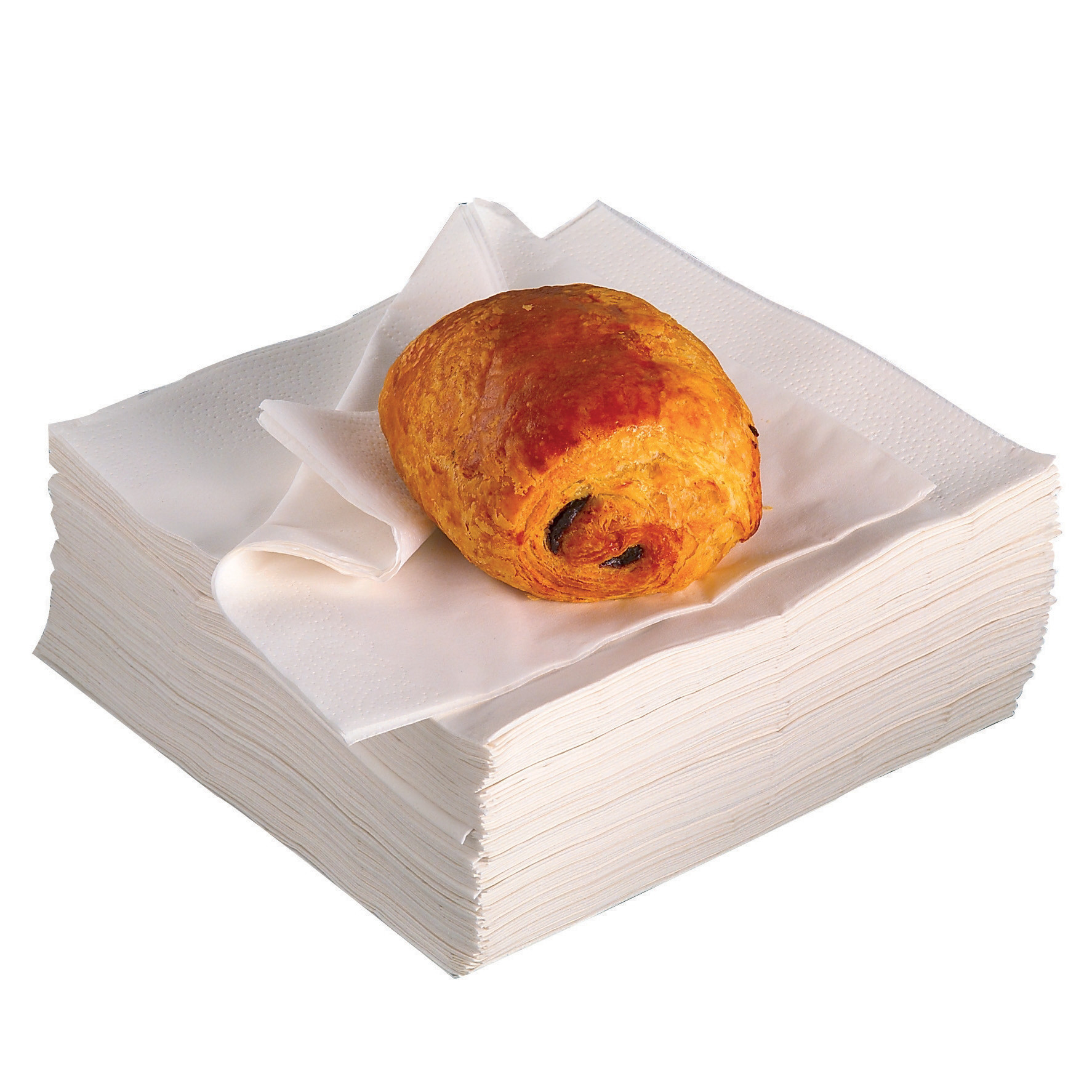 Serviettes de table en papier Lucart 2 plis, coloris blanc, lot de 48 x 50