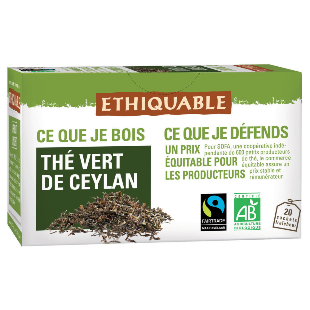 2 paquets Th Vert de Ceylan Ethiquable