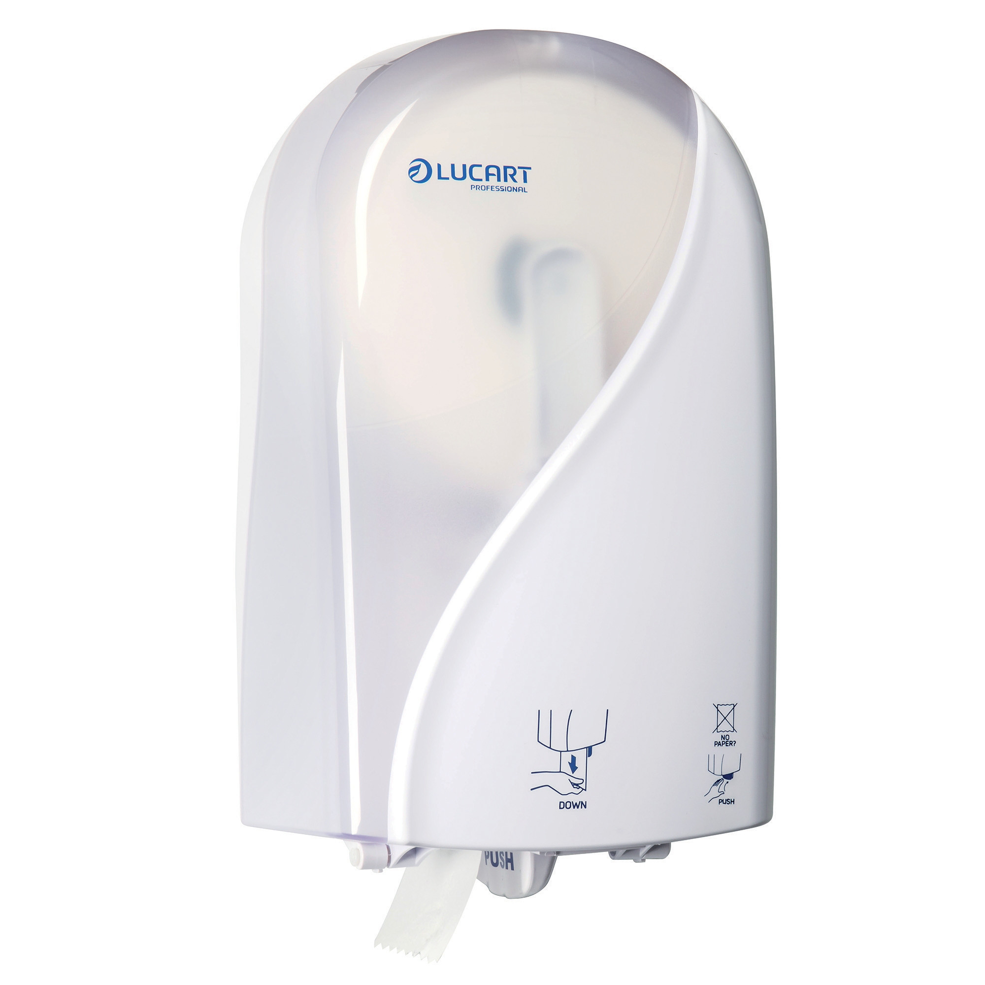 Distributeur papier toilette Lucart Identity blanc pour bobines
