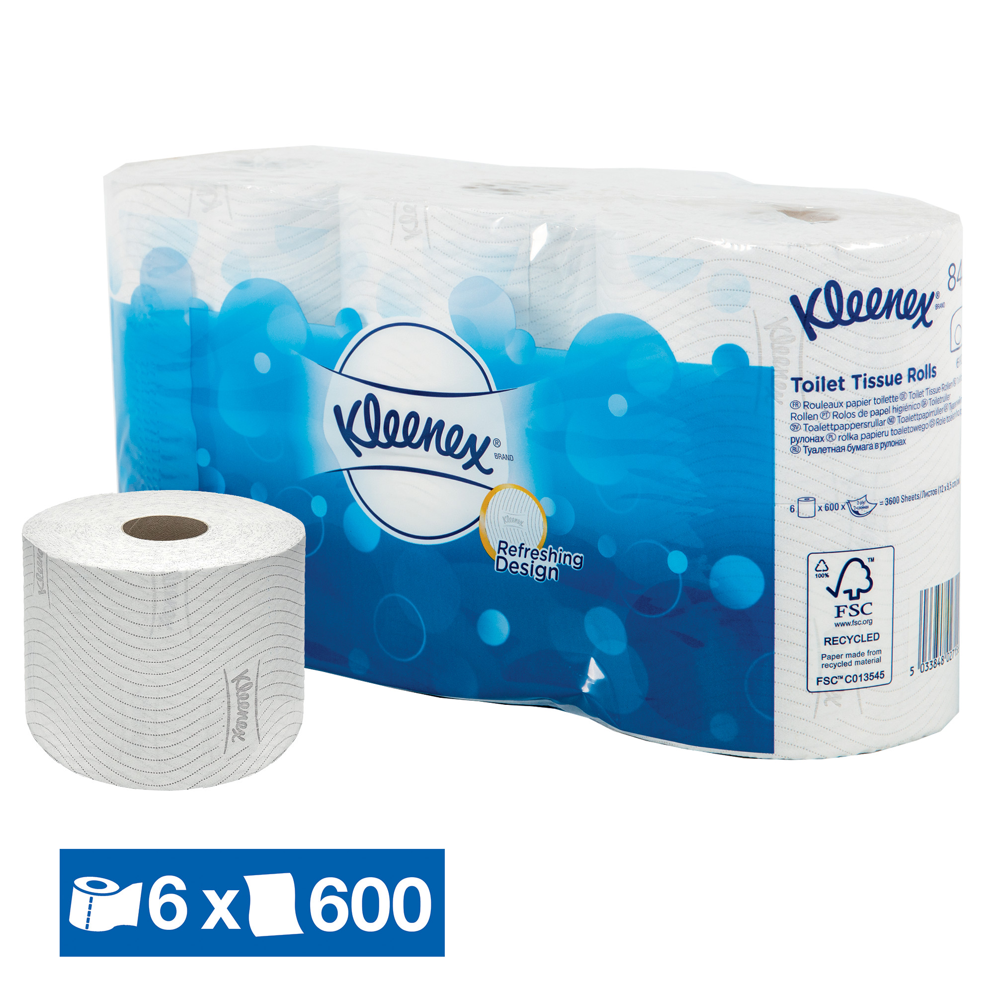 Papier toilette Kleenex XXL 2 épaisseurs, lot de 6 rouleaux