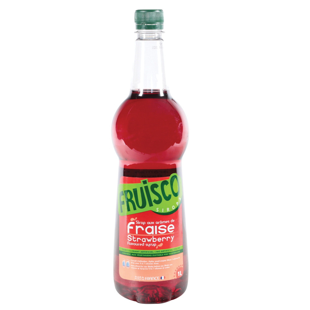 FRUISCO Bouteille de sirop de Fraise, Fruisco 1 Litre