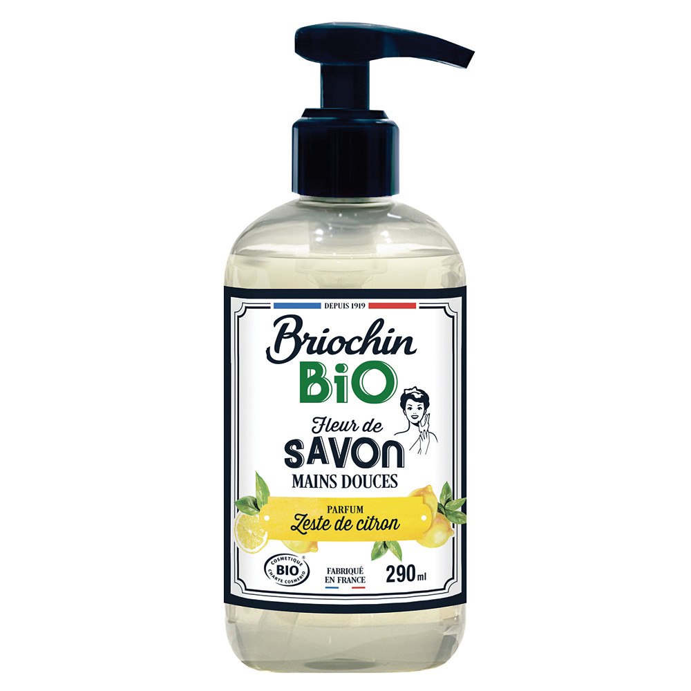 BRIOCHIN Savon mains liquide Briochin Bio peaux douces zeste de citron 290 ml