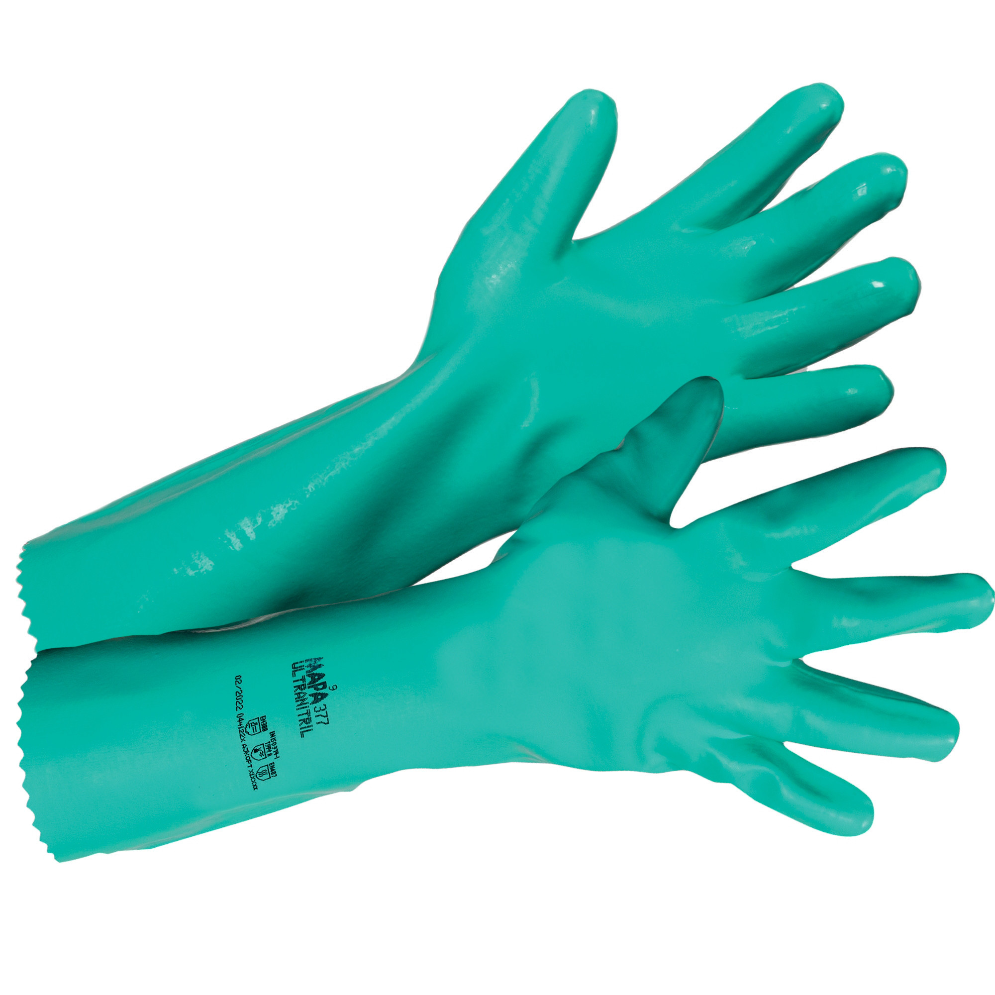 Gants protection chimique nitrile Mapa Ultril 377 taille 9, la paire