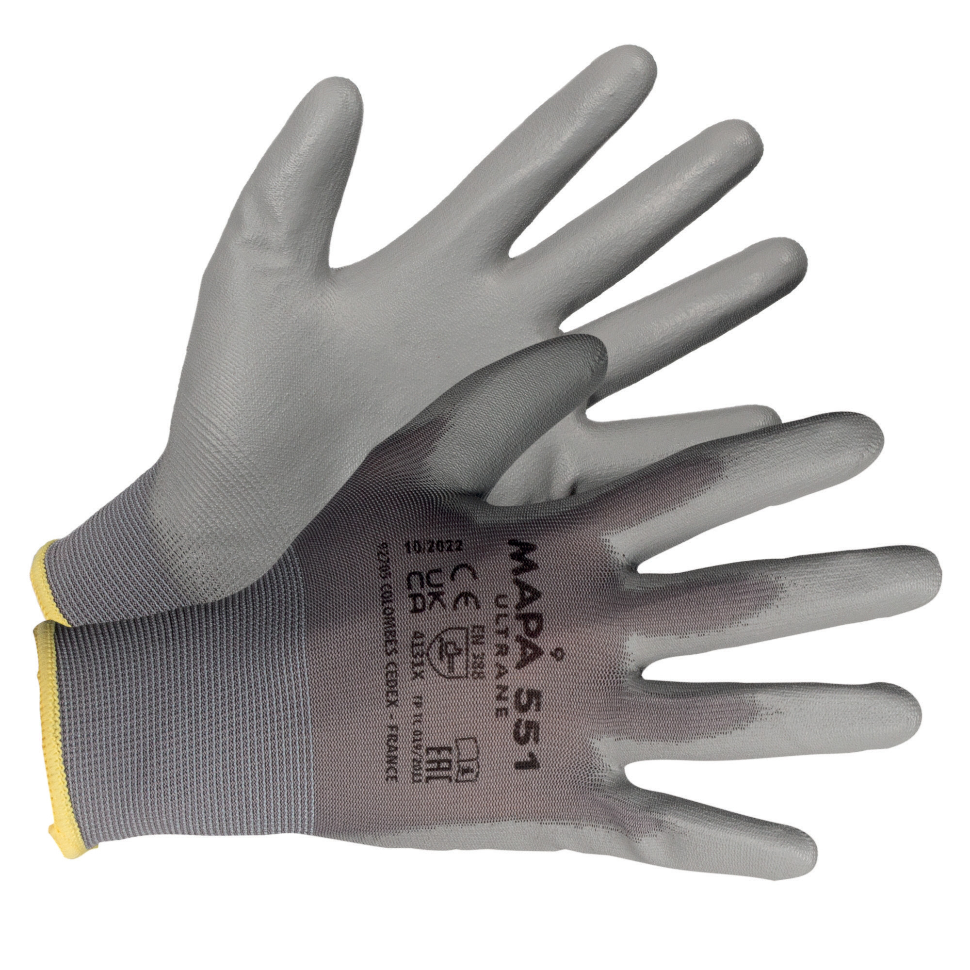 Gants travaux de précision Mapa Ultrane 551 taille 7, lot de 10 paires