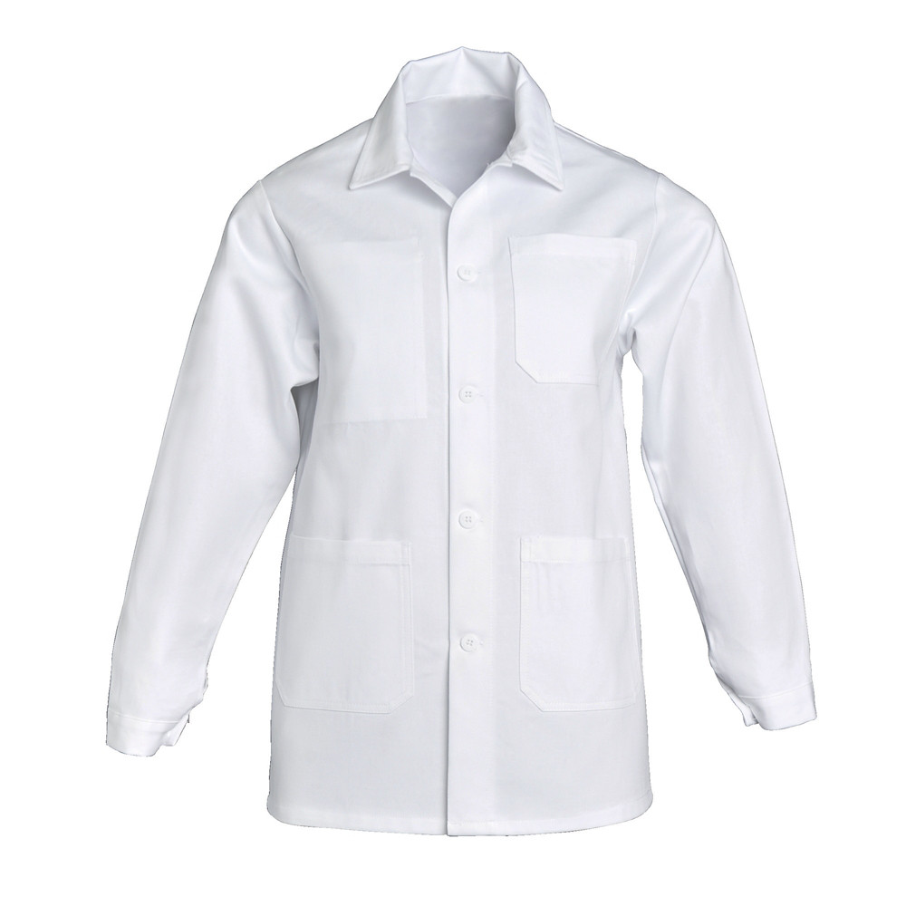 Veste de travail en coton blanc, taille XL