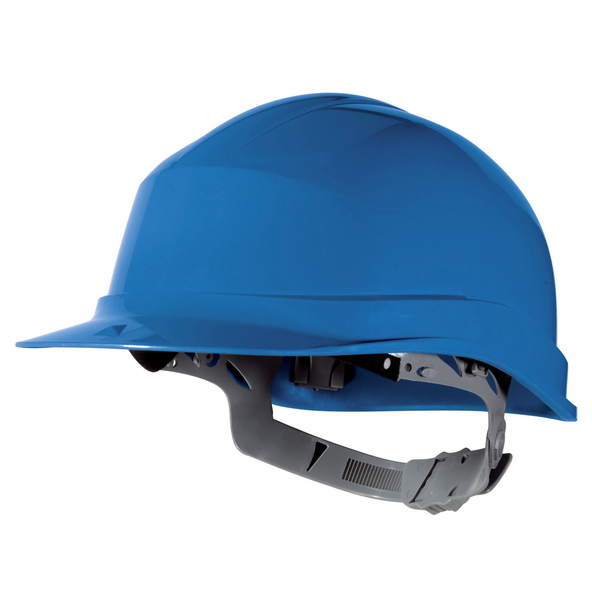 Casque de chantier avec serrage à glissière Delta Plus, bleu