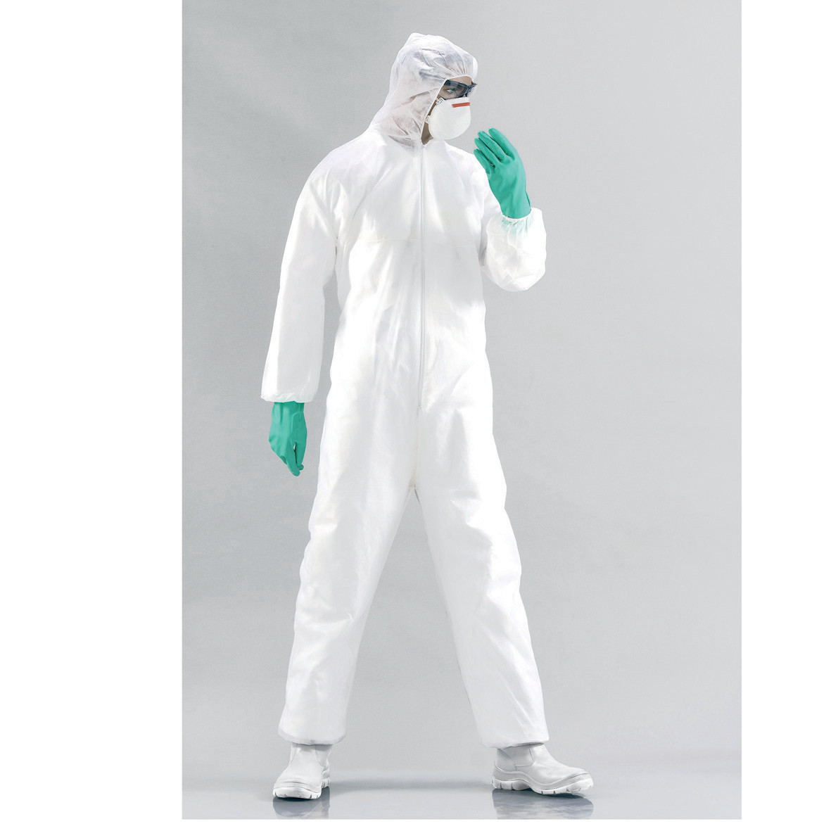 5 combinaisons de protection jetables standard blanches, taille XL